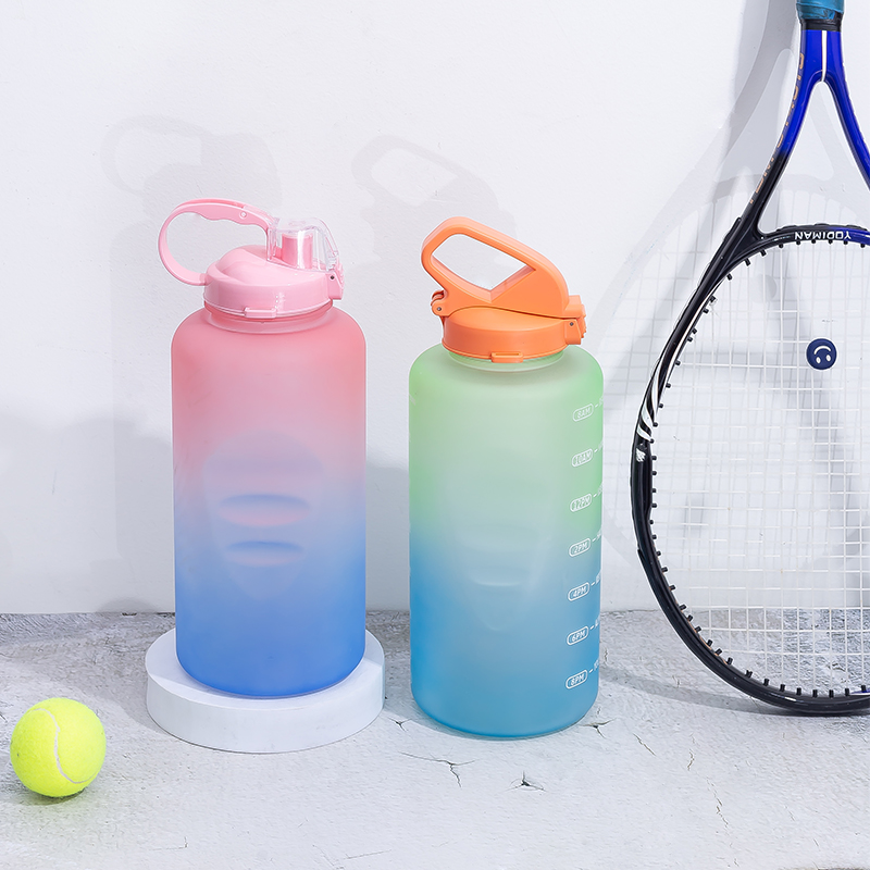 Straight Water Bottle with Portable Handle DF201437