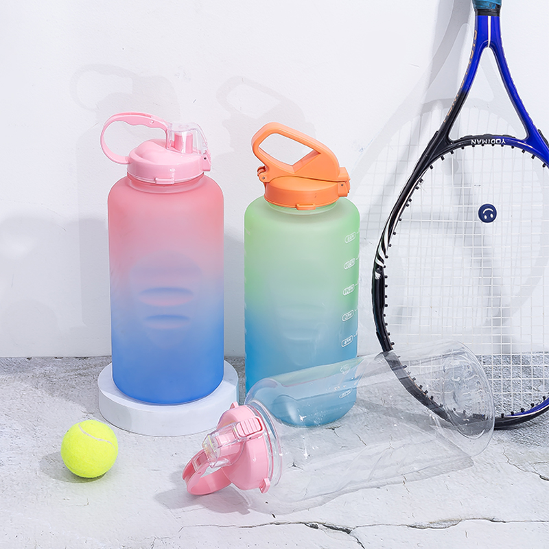 Straight Water Bottle with Portable Handle DF201437