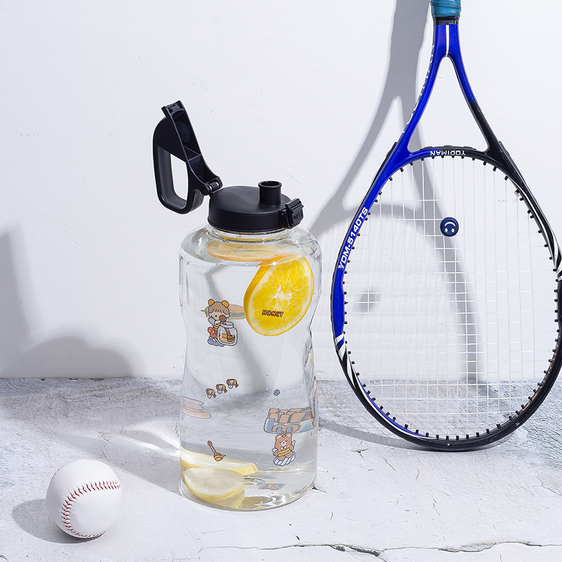 Straight Water Bottle with Portable Handle DF201437