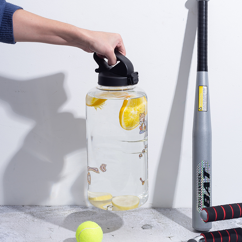 Straight Water Bottle with Portable Handle DF201437