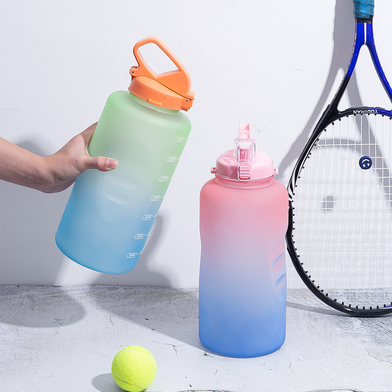 Straight Water Bottle with Portable Handle DF201437