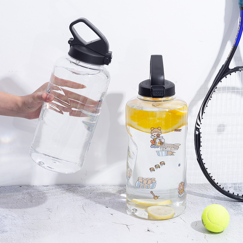 Straight Water Bottle with Portable Handle DF201437