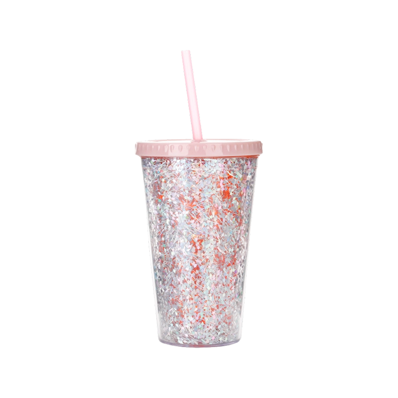 Double-wall Glitter Wide Mouth Tumbler S9097-16oz