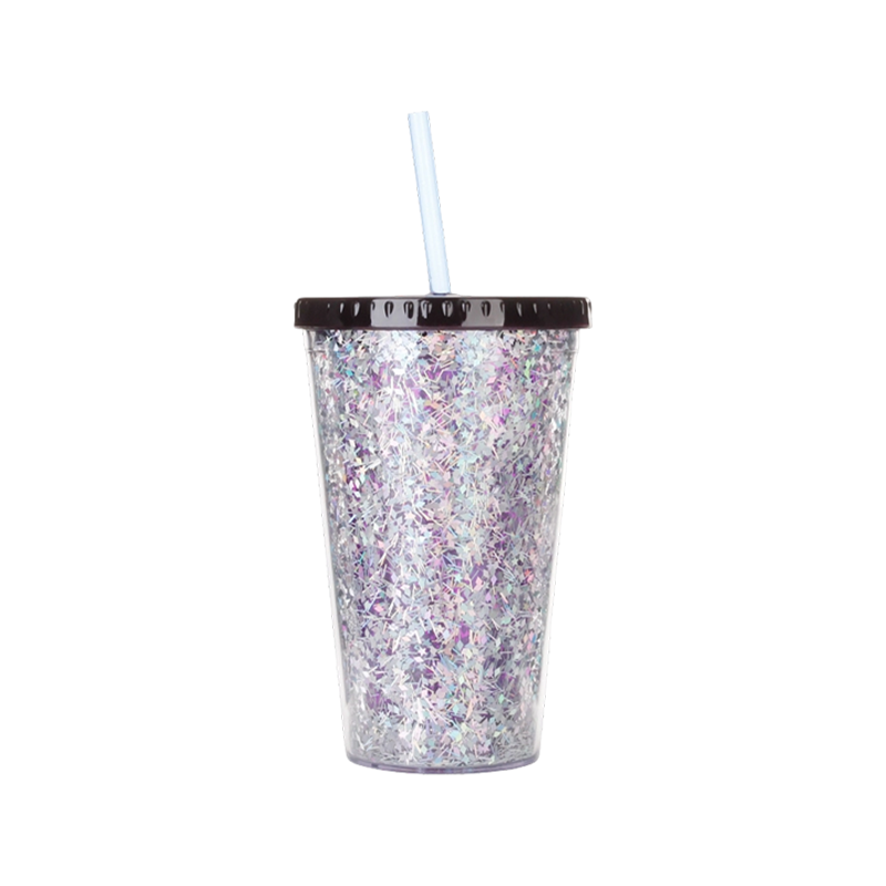 Double-wall Glitter Wide Mouth Tumbler S9097-16oz