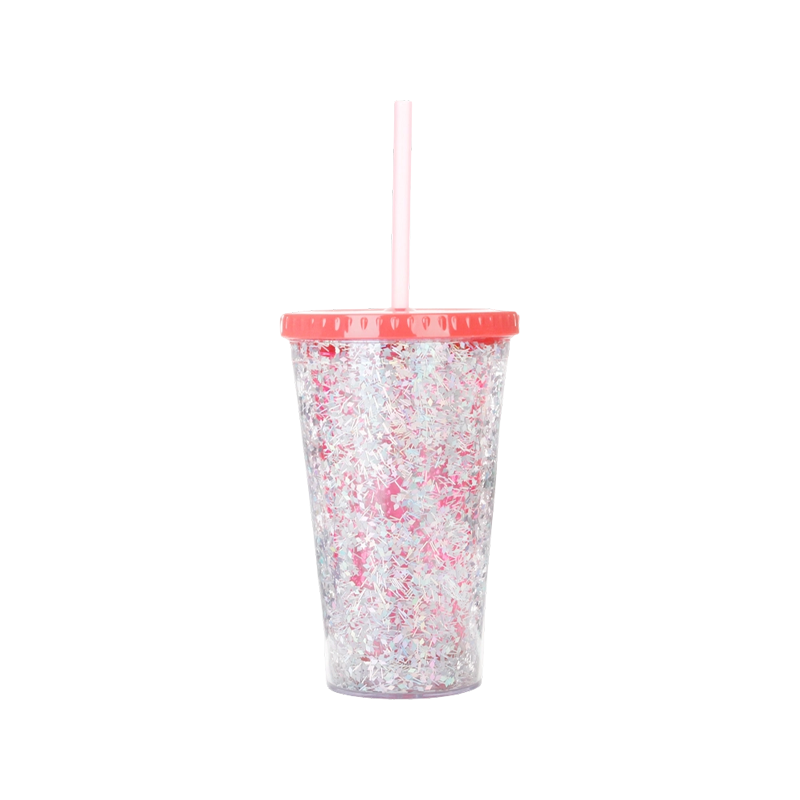 Double-wall Glitter Wide Mouth Tumbler S9097-16oz