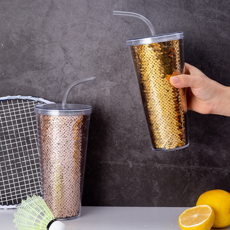 Sequin Straw Tumbler 9098H-20oz