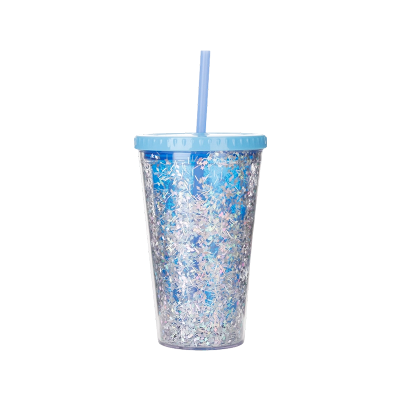 Double-wall Glitter Wide Mouth Tumbler S9097-16oz