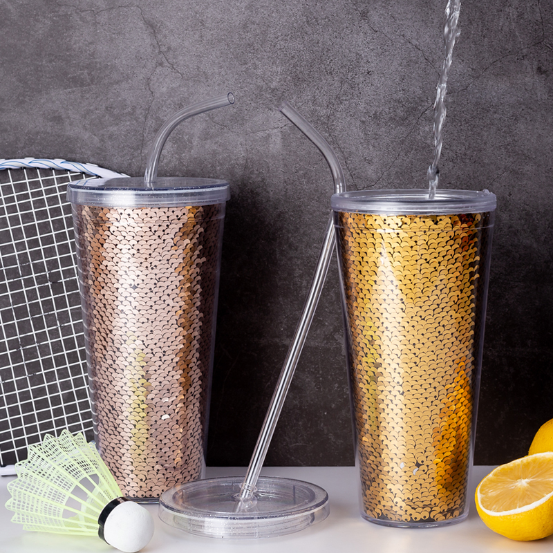 Sequin Straw Tumbler 9098H-20oz