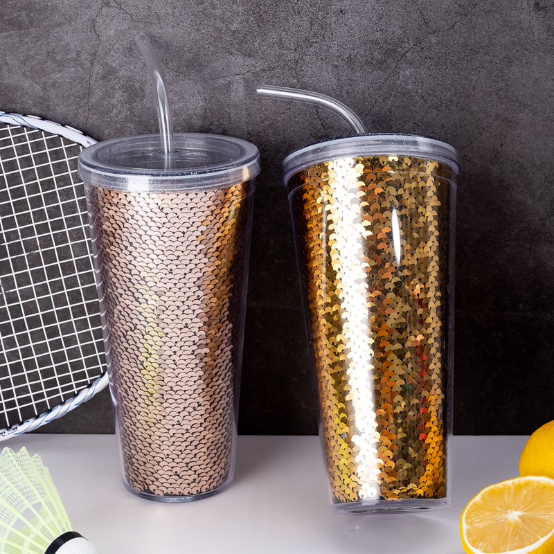 Sequin Straw Tumbler 9098H-20oz
