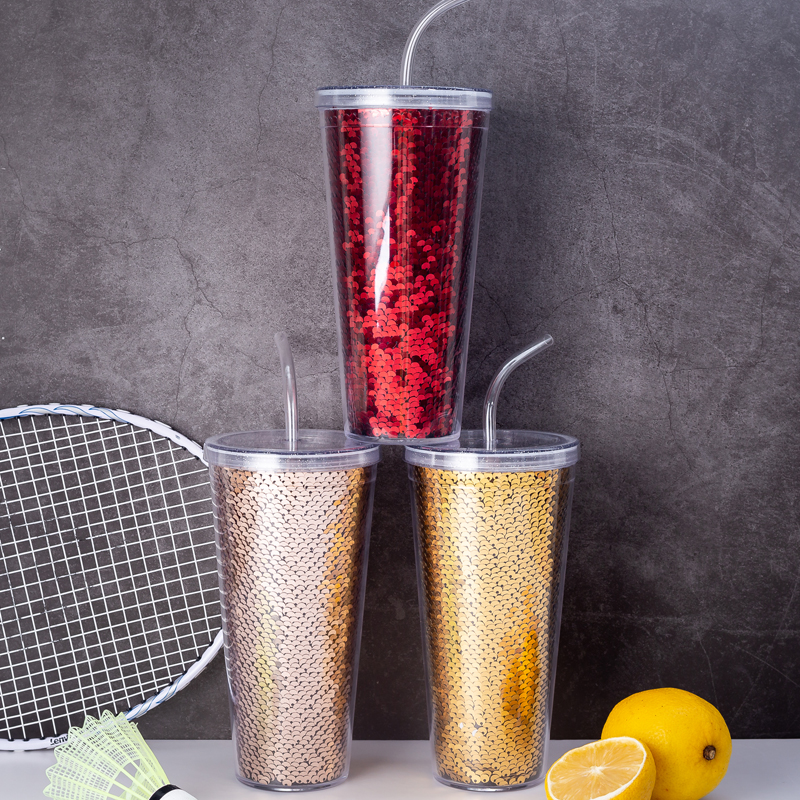 Sequin Straw Tumbler 9098H-20oz