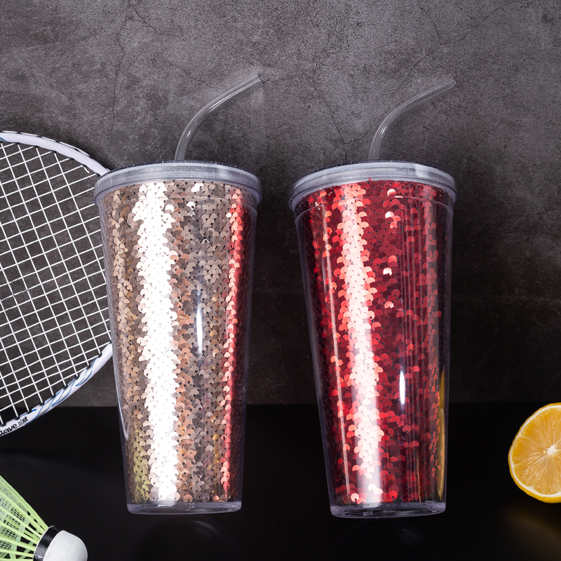 Sequin Straw Tumbler 9098H-20oz