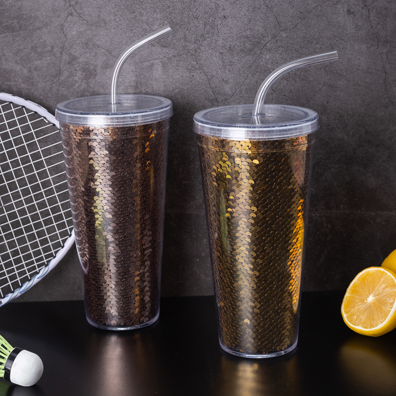Sequin Straw Tumbler 9098H-20oz
