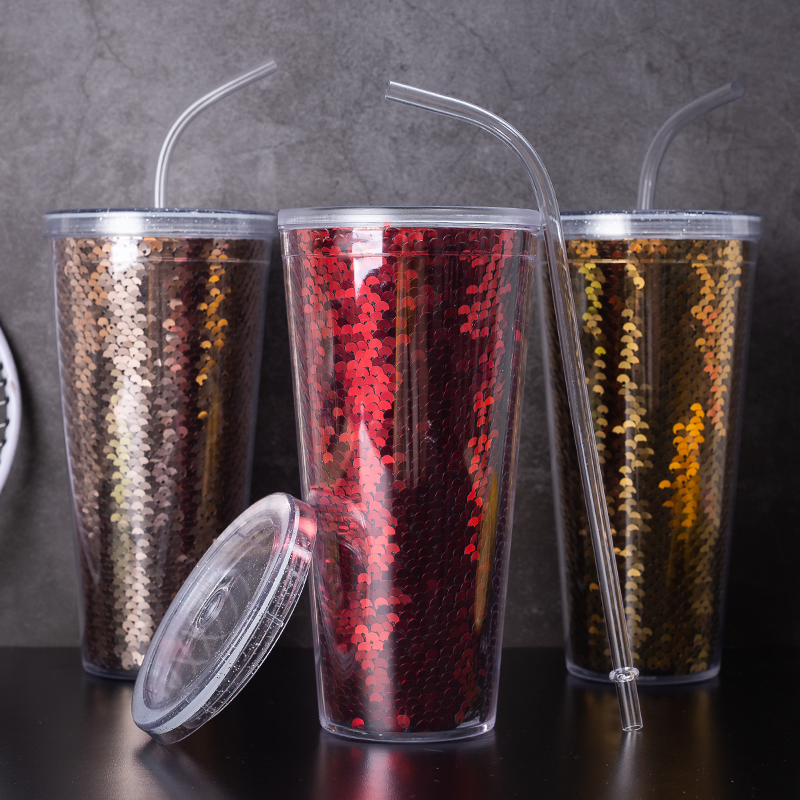 Sequin Straw Tumbler 9098H-20oz