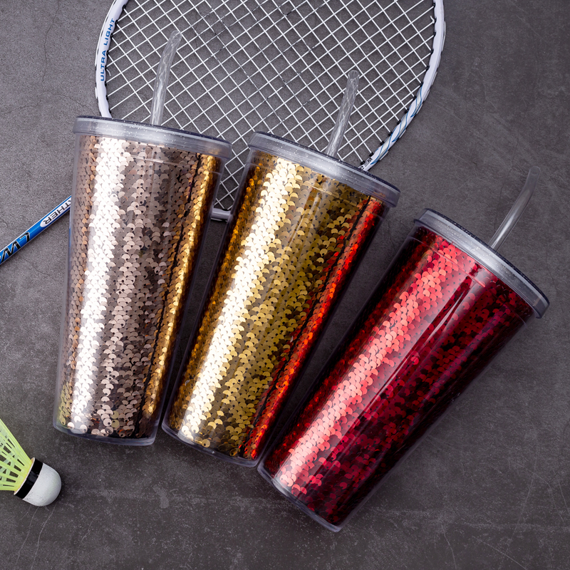 Sequin Straw Tumbler 9098H-20oz