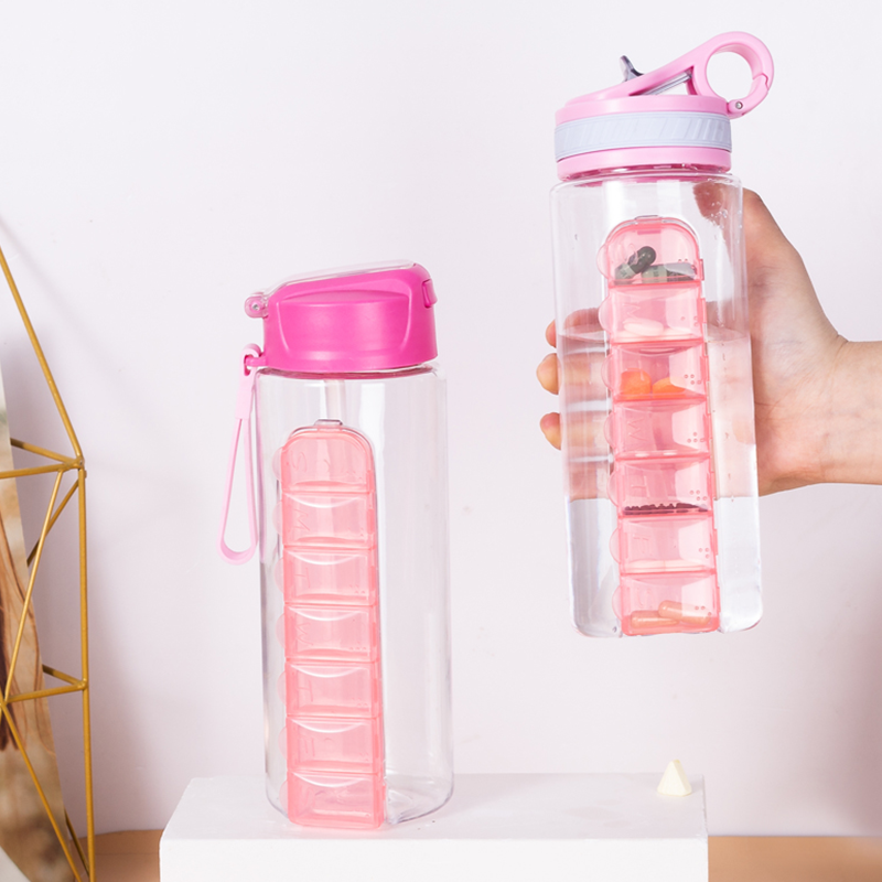 Pill Box Style Plastic Water Bottle 1813 730ml