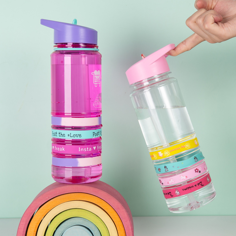Four-Ribbed Water Bottle With Silicone Ring 9074L 700ml