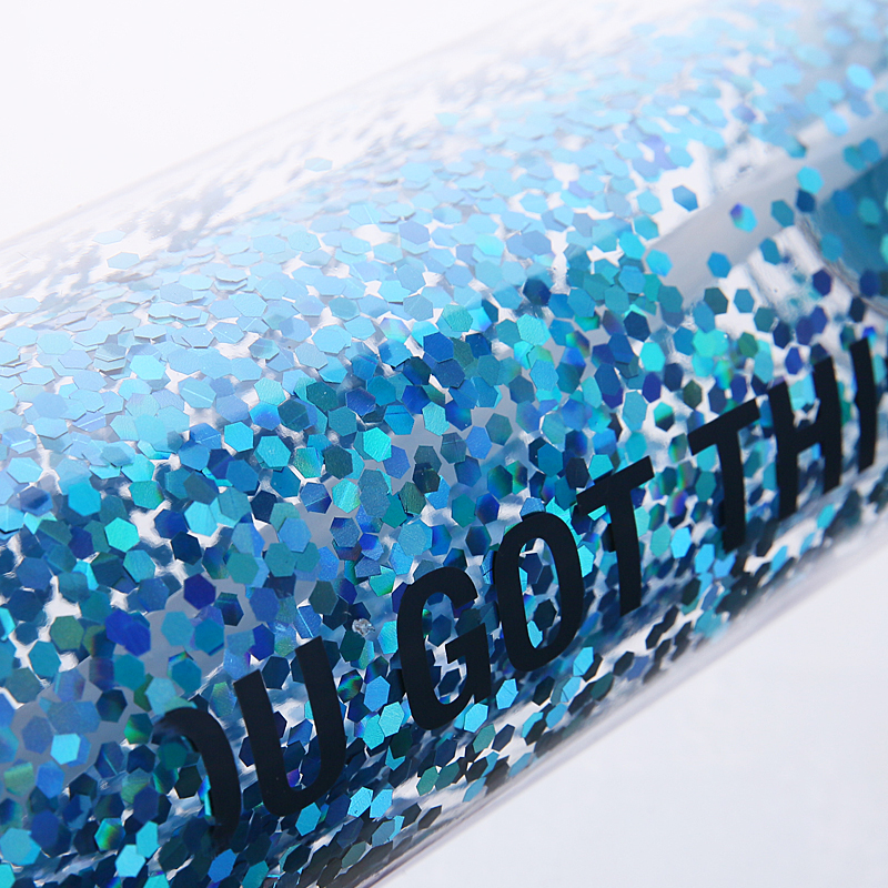 Double Wall Glitter Plastic Water Bottle S1177B 550ml