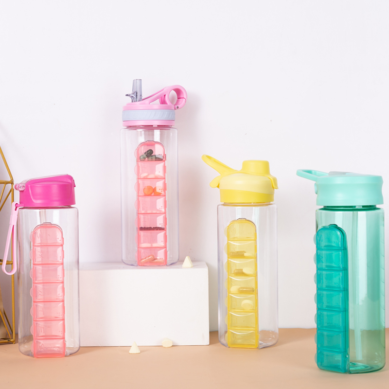 Pill Box Style Plastic Water Bottle 1813 730ml