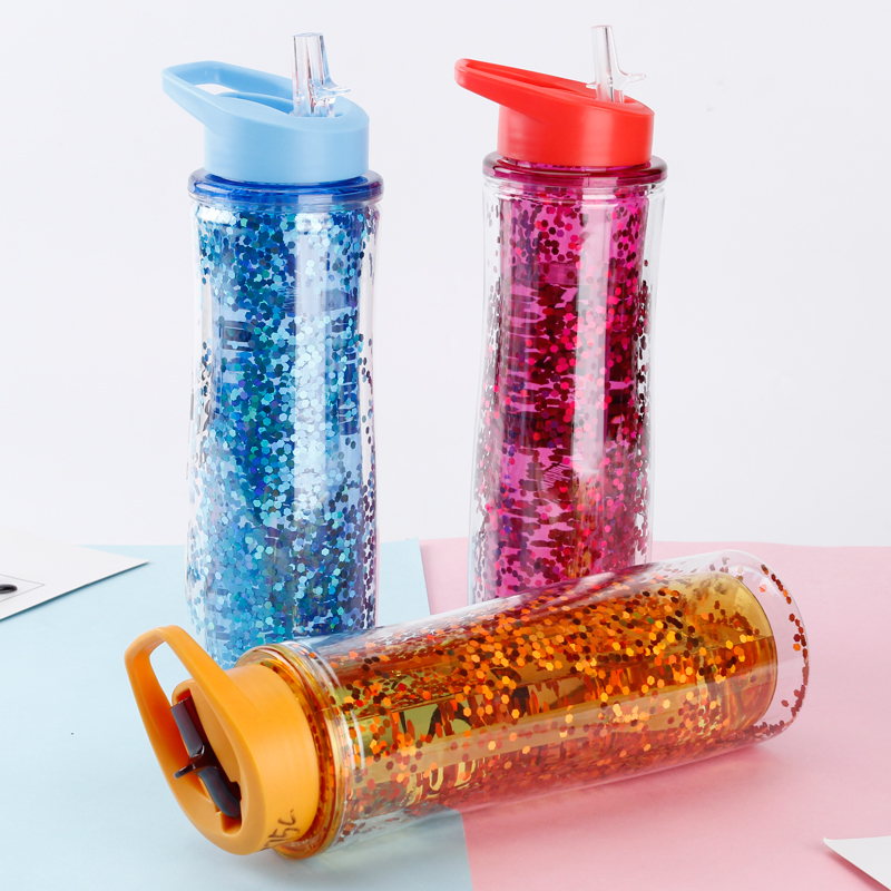 Four-Ribbed Lid Plastic Water Bottle S1177