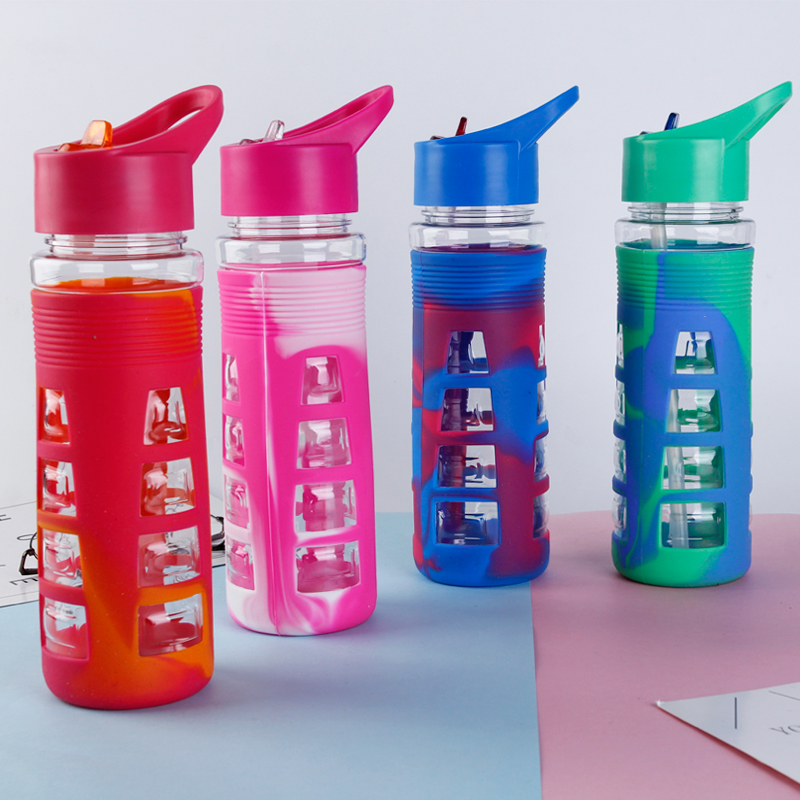 Mixed Color Sleeve Plastic Water Bottle 1679 680ml