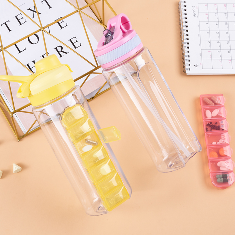 Pill Box Style Plastic Water Bottle 1813 730ml