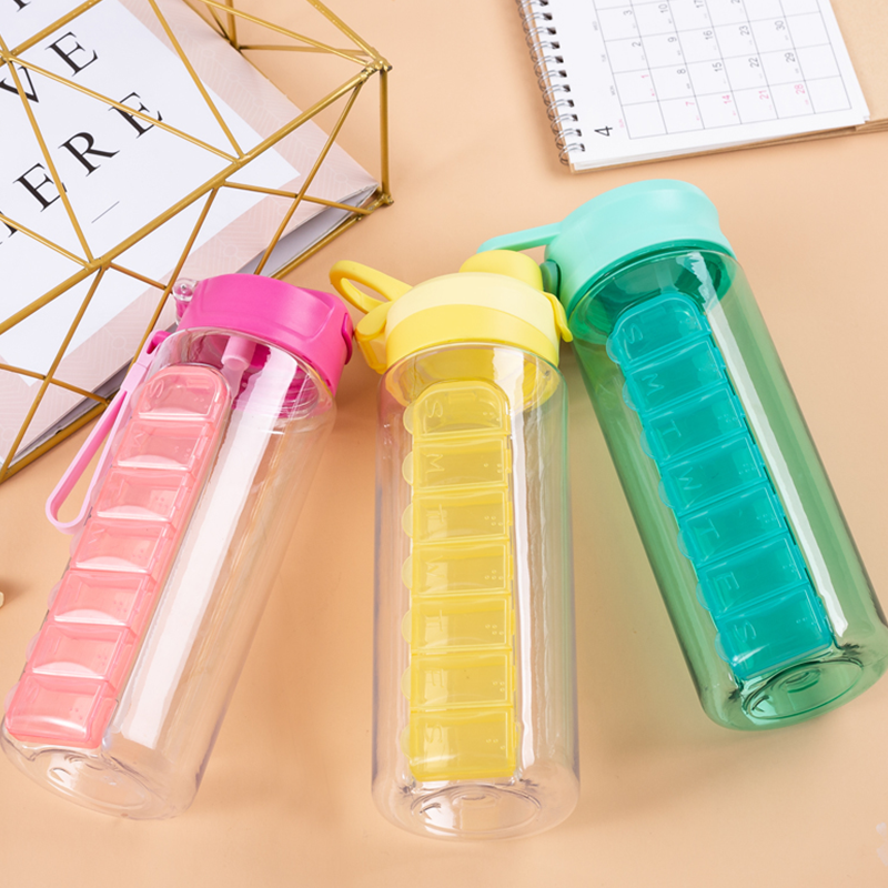 Pill Box Style Plastic Water Bottle 1813 730ml