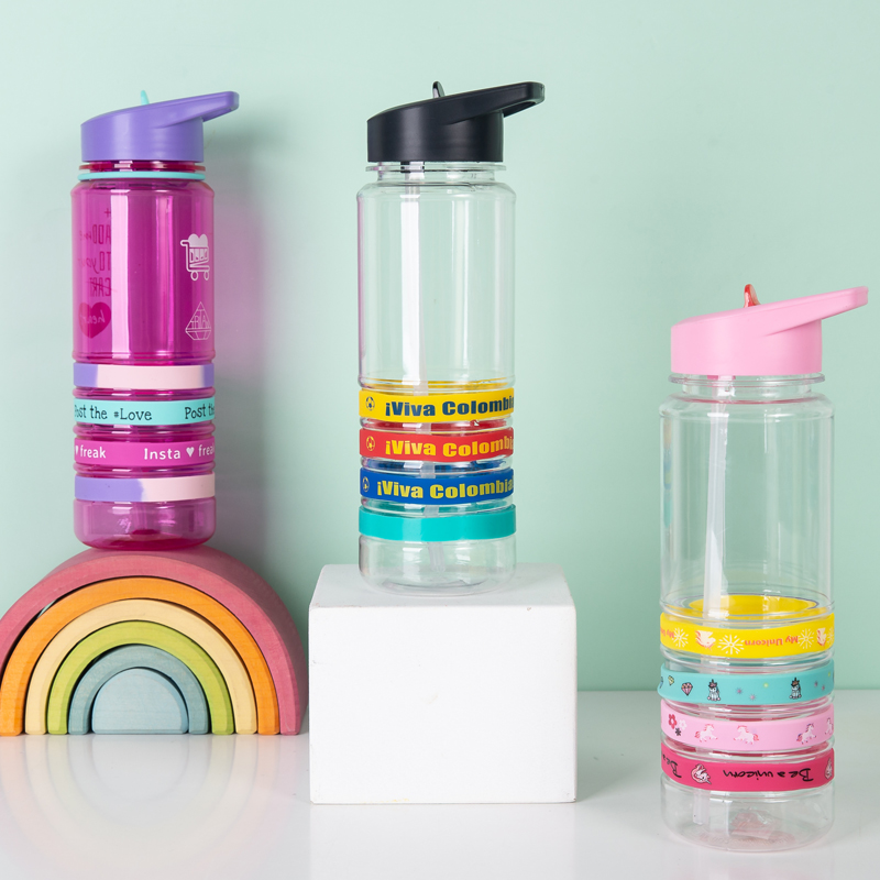 Four-Ribbed Water Bottle With Silicone Ring 9074L 700ml