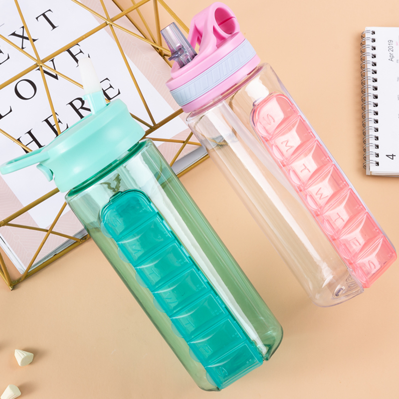 Pill Box Style Plastic Water Bottle 1813 730ml