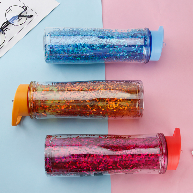 Four-Ribbed Lid Plastic Water Bottle S1177