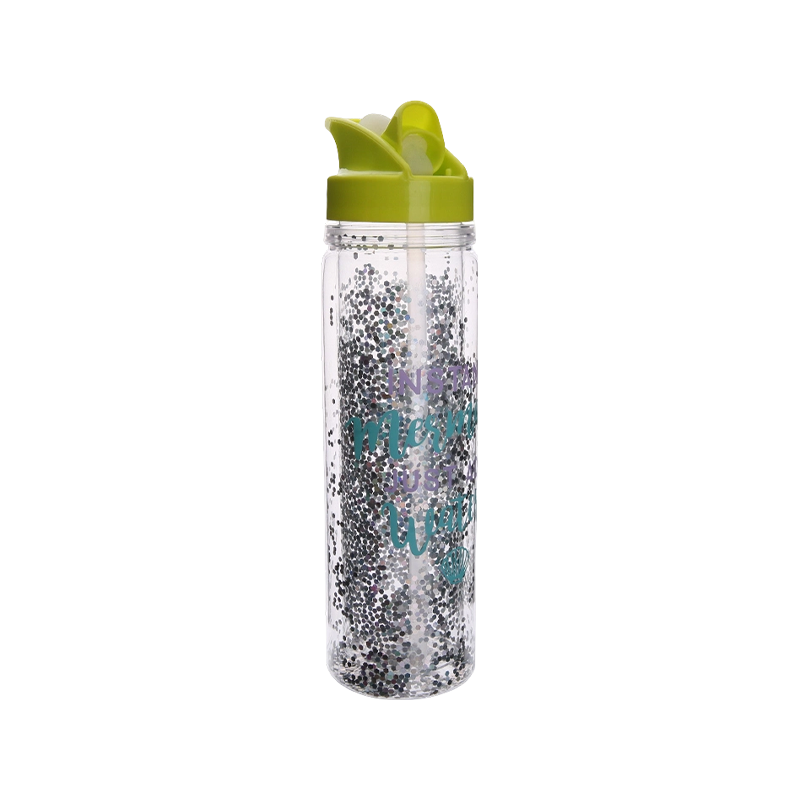 Double Wall Glitter Plastic Water Bottle S1177B 550ml