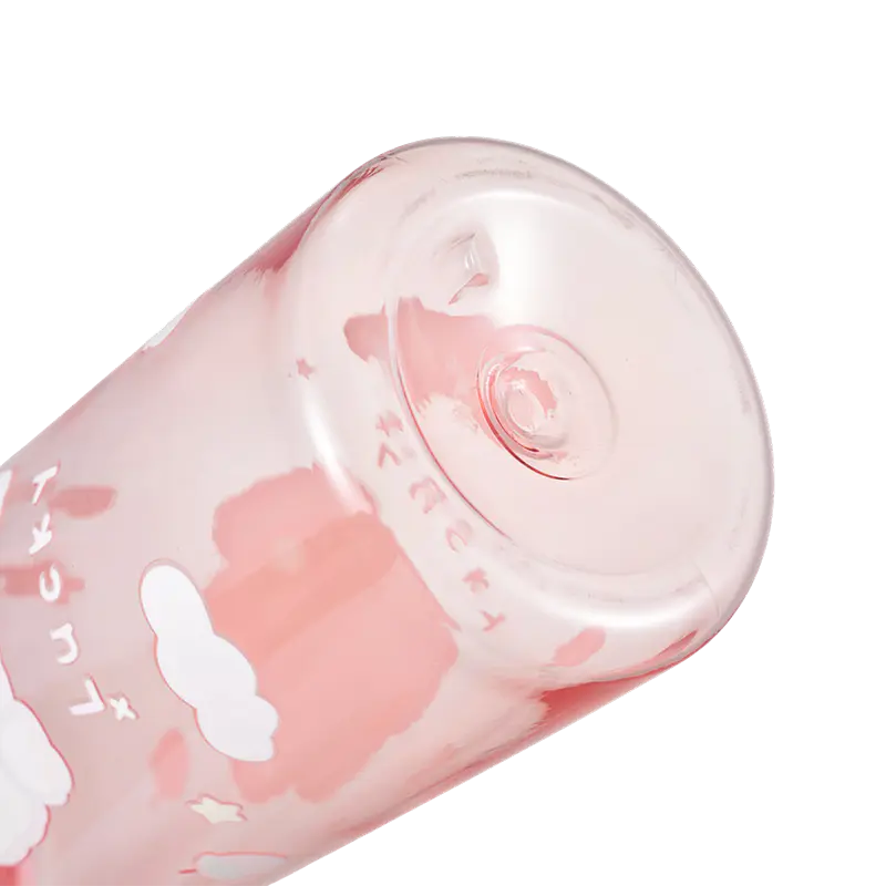 Pink Round Lid Leak-Proof Plastic Water Bottle